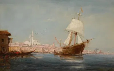 Каик и парусник на Босфоре by Шарль Мальфруа — digital art print download