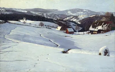 Зимнее утро в Черном лесу by Германн Дишлер, 1904 — digital art print download