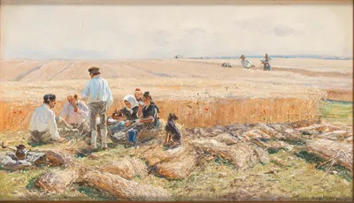 Отдых в поле by Хуго Мюлиг, 1894 — digital art print download