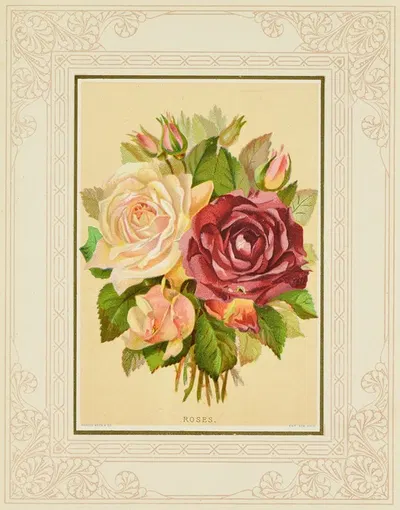 Roses by Marcus Ward & Co, 1877 — digital art print download