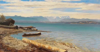 Blick auf die Zugspitze vom Starnberger See by Johann Gottfried Steffan, 1866 — digital art print download