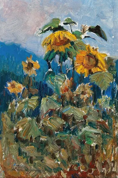 Study of Sunflowers by Marie Egner — digital art print download