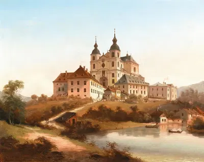 Церковь паломничества Sonntagberg, Нижняя Австрия by Иоганн Вильгельм Янковский — digital art print download