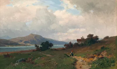 Обширный пейзаж с облачным небом by Иосиф Виллойдер, 1874 — digital art print download