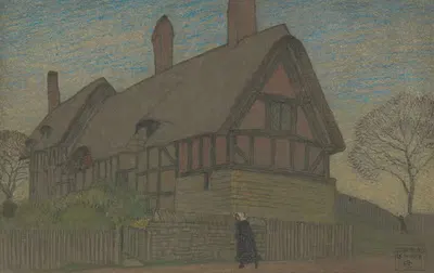 Коттедж Энн Хэтэуэй, Стратфорд by Джозеф Эдвард Саутолл, 1918 — digital art print download