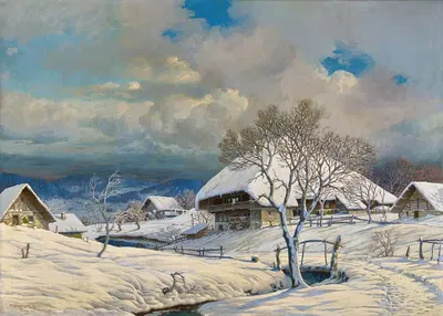 Зимний пейзаж by Карл Хауптманн, 1919 — digital art print download