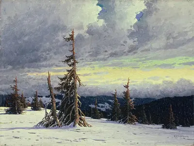 Зима by Карл Хауптманн, 1916 — digital art print download