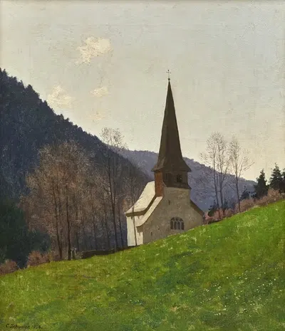 Часовня Святого Освальда в долине Хёлленталь by Карл Шустер, 1904 — digital art print download