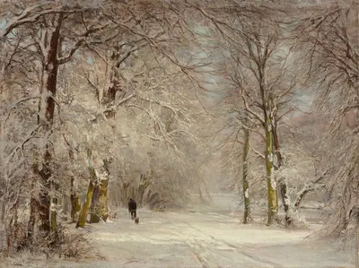 A snow covered path in winter by Louis Apol — digital art print download