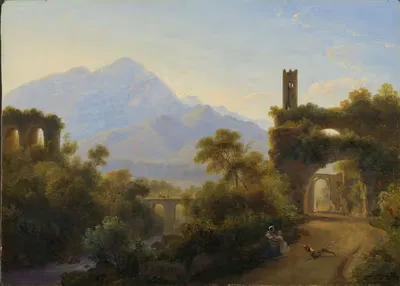 Руины в итальянском пейзаже by Луиза-Жозефина Саразин де Бельмон, 1853 — digital art print download