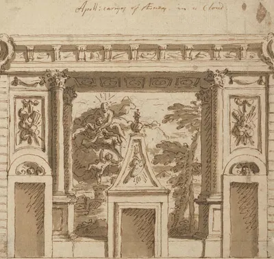 A Design for a Mural Executed in the Salon at Roehampton House, Surrey; Apollo Carrying off Aeneas in a Cloud by Sir James…