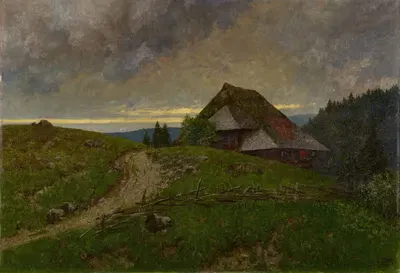 Cloudy Weather in the Black Forest by Ludwig Zorn, 1904 — digital art print download