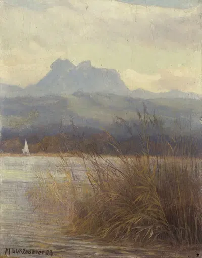 Симзее с Хойбергом by Михаэль Ликледерер, 1923 — digital art print download