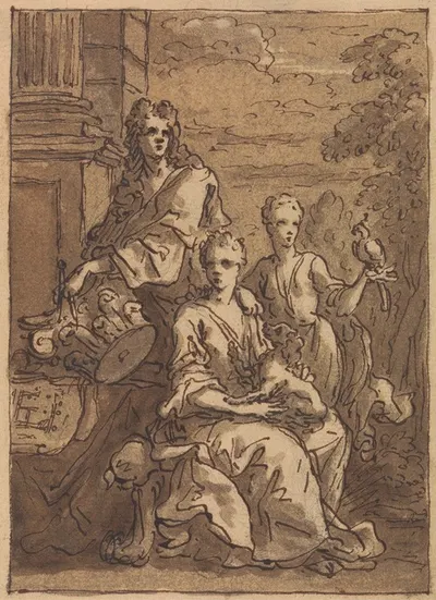 Design for a portrait of an architect or a painter by Sir James Thornhill — digital art print download