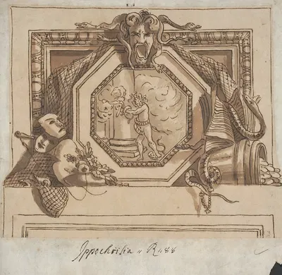 Design of Apollo and the Python for a Painted over-door Decoration by Sir James Thornhill — digital art print download