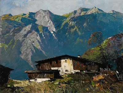 Vinschgauer Bergbauernhof by Oskar Mulley — digital art print download