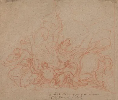 Sketch for 'The Conversion of St. Paul' for the Dome of St. Paul's Cathedral by Sir James Thornhill — digital art print…