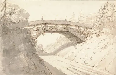 Design for Covered Bridge over the Great Western Road by Сэр Джеффри Уайатвилл — digital art print download