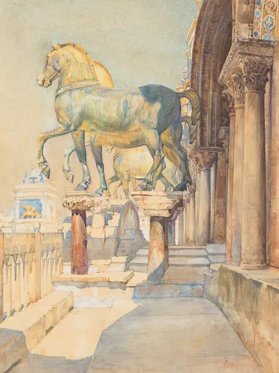 Лошади Святого Марка, Венеция by Реджинальд Баррат, 1896 — digital art print download