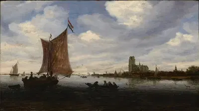Вид на Дордрехт by Саломон ван Руйсдал — digital art print download