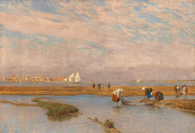 Коллекционеры ракушек в лагуне by Стефан Симони, 1907 — digital art print download