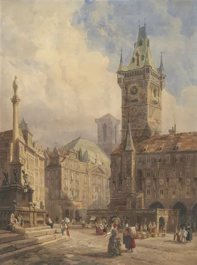 Ратуша с площади Старого города, Прага by Томас Шоттер Бойс, 1859 — digital art print download