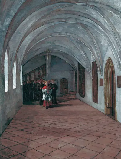 Процессия в клуатре в Зеоне by Вильгельм Трюбнер, 1892 — digital art print download
