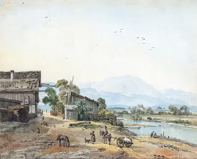 Wolfratshausen an der Loisach by Wilhelm von Kobell — digital art print download