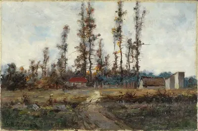 Пейзаж рядом с Барбизоном, Франция by Уильям Генри Хиллиард — digital art print download