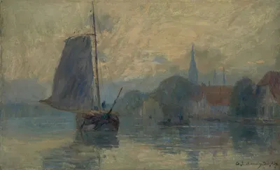 Берега Ши в Делфте, эффект тумана by Альбер Лебур, 1896 — digital art print download