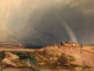 A Rain Shower in the Scottish Highlands by Copley Fielding — digital art print download