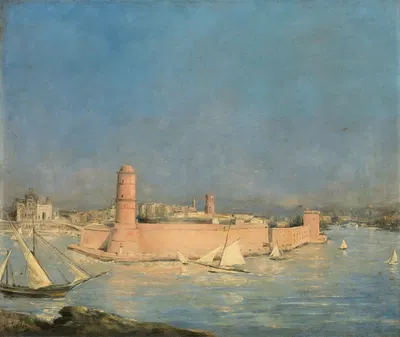Порт Марселя с маяком by Антуан Вольон, c.1887 — digital art print download