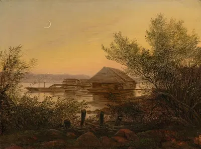 Судно-мукомольня на Эльбе рядом с Дрезденом by Карл Густав Каруз, 1826 — digital art print download