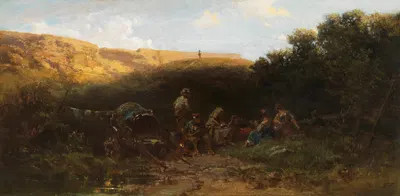 Лежащий карнер (Отдых бродяг) by Карл Спицвег, 1870 — digital art print download