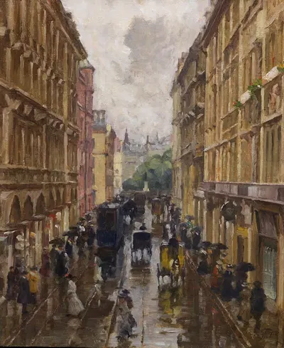 Мафеистрасе под дождем by Чарльз Веттер, 1913 — digital art print download