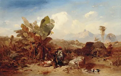 Пейзаж с чернокожими by Эдуард Хильдебрандт, 1845 — digital art print download