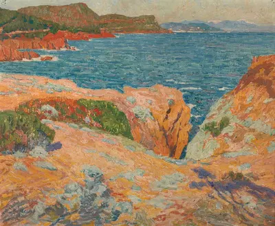Полдень в Эстереле (Лазурный берег) by Эмиль Клаус, 1914 — digital art print download