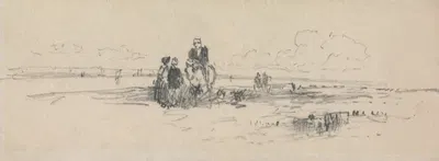 Figures on the Shore by Thomas Creswick — digital art print download