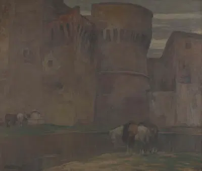 Замок в Умбрии by Ферруччо Скаттола, 1906 — digital art print download