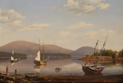 Остров Бар и горы Маунт Дезерт с поселения Сомес by Фиц Генри Лейн, 1850 — digital art print download
