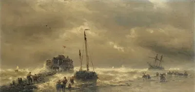 Le retour des pêcheurs by François Musin — digital art print download