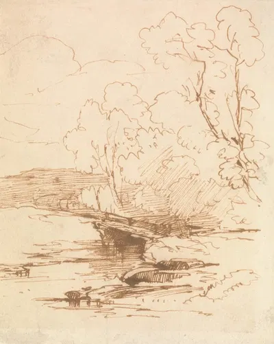 The Foot Bridge by Thomas Creswick — digital art print download