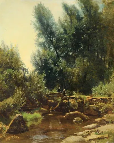 Рыбалка by Франсуа-Луи Франсэ, 1886 — digital art print download