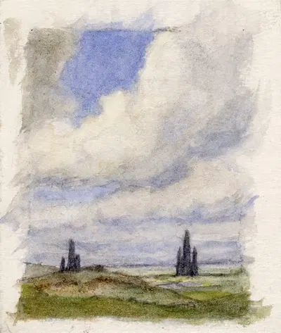 Высокое облачное небо над лугами by Франс Смиссерт, 1943 — digital art print download