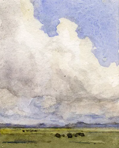 Высокое облачное небо над лугами by Франс Смиссерт, 1943 — digital art print download