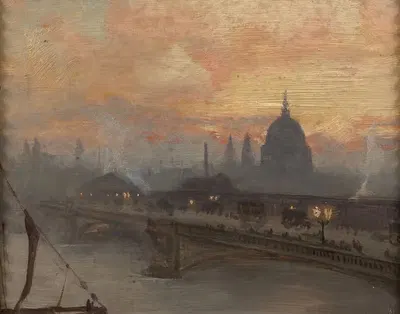 Мост Блэкфрайарс рано утром by Джордж Хайд Пауно — digital art print download