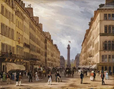 Париж, улица де ла Пэ, площадь Вандом на заднем плане by Джузеппе Канелла, 1830 — digital art print download