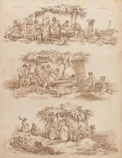 Brickmakers by William Henry Pyne, 1802 — digital art print download