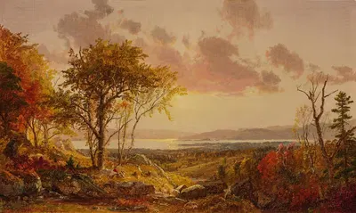 Дальний вид на реку Гудзон осенью by Джаспер Фрэнсис Кропси, 1873 — digital art print download