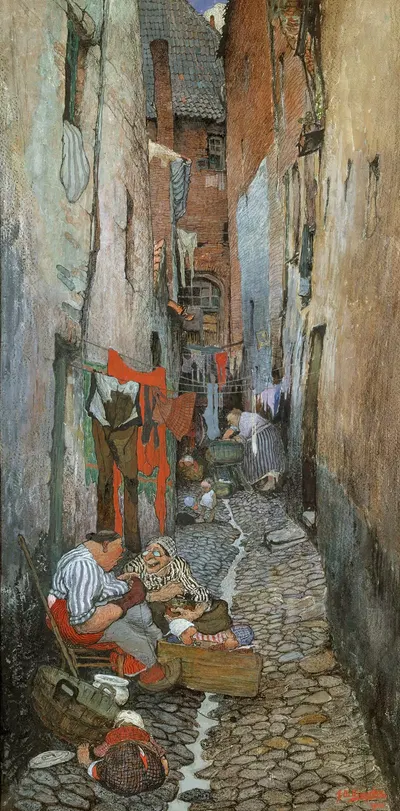 Переулок by Жюль де Брюйкер, 1910 — digital art print download